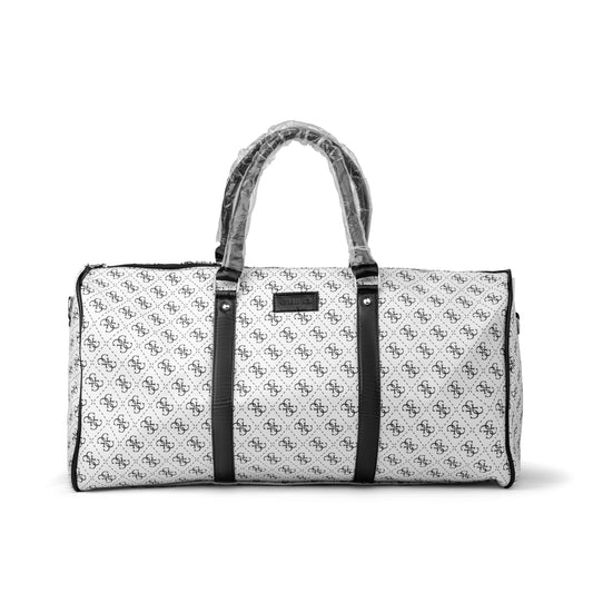 Guess Milano Weekender travel bag in an all-over 4G logo print with black faux-leather trim 50x30x25cm Unisex