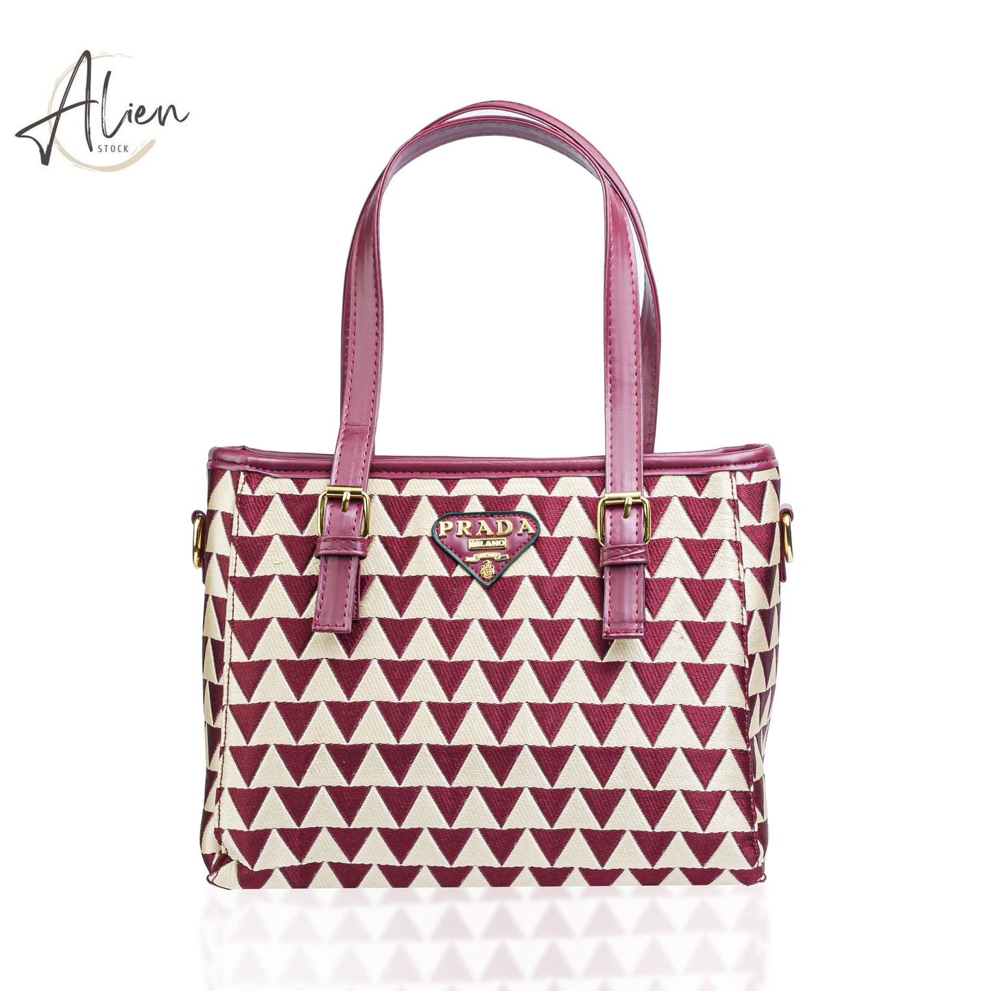 Handbag Prada with a bold geometric design red