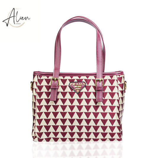 Handbag Prada with a bold geometric design red