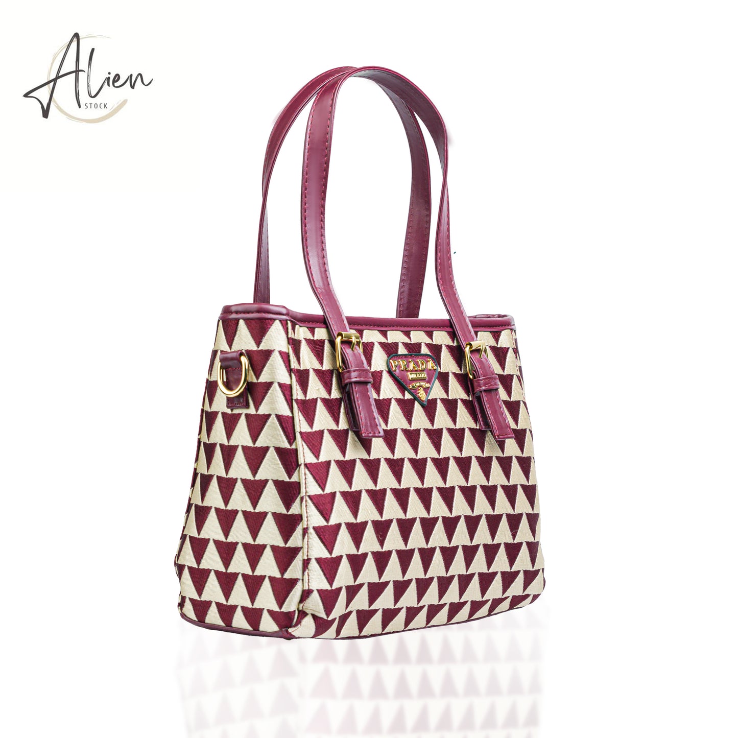 Handbag Prada with a bold geometric design red