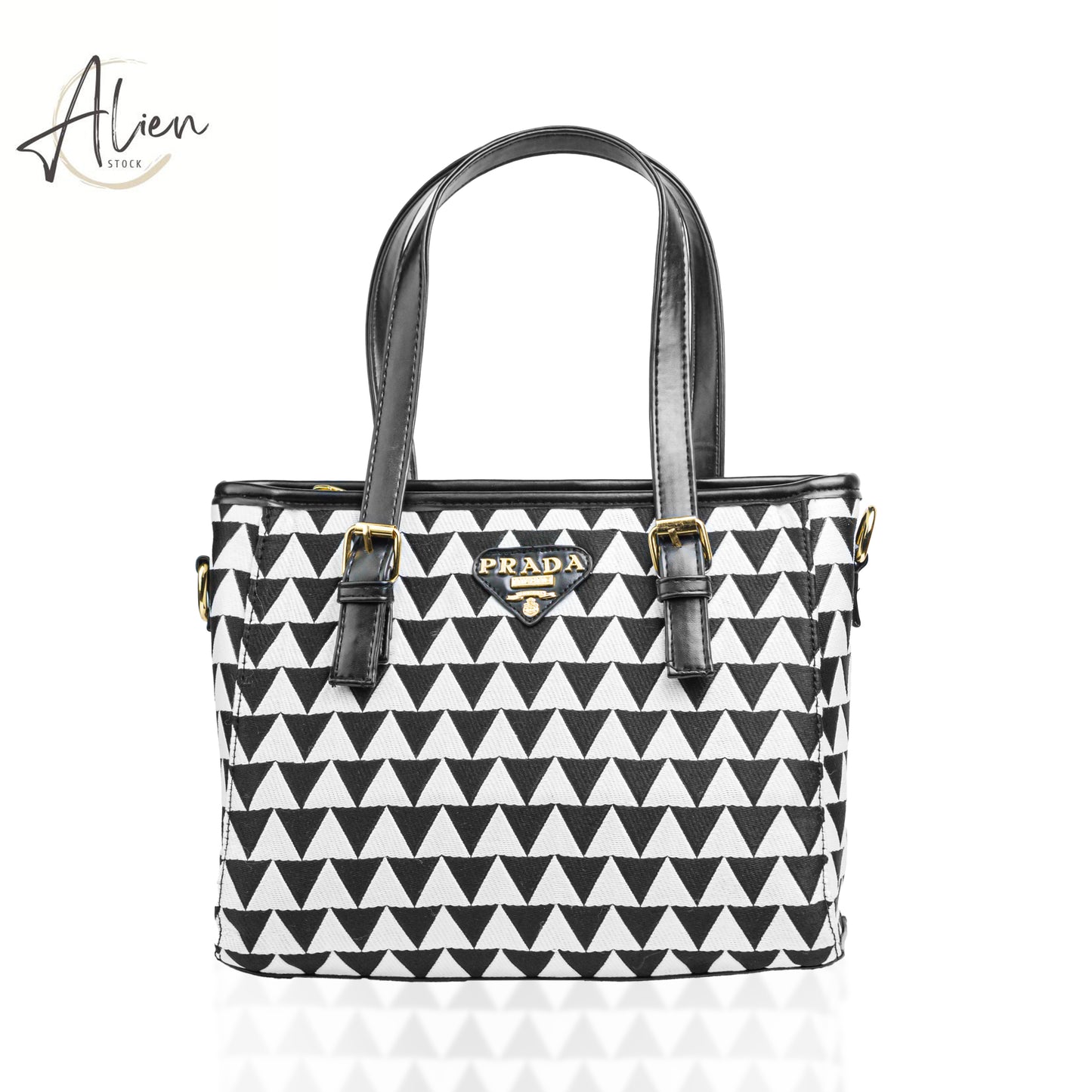 Handbag Prada with a bold geometric design black-w