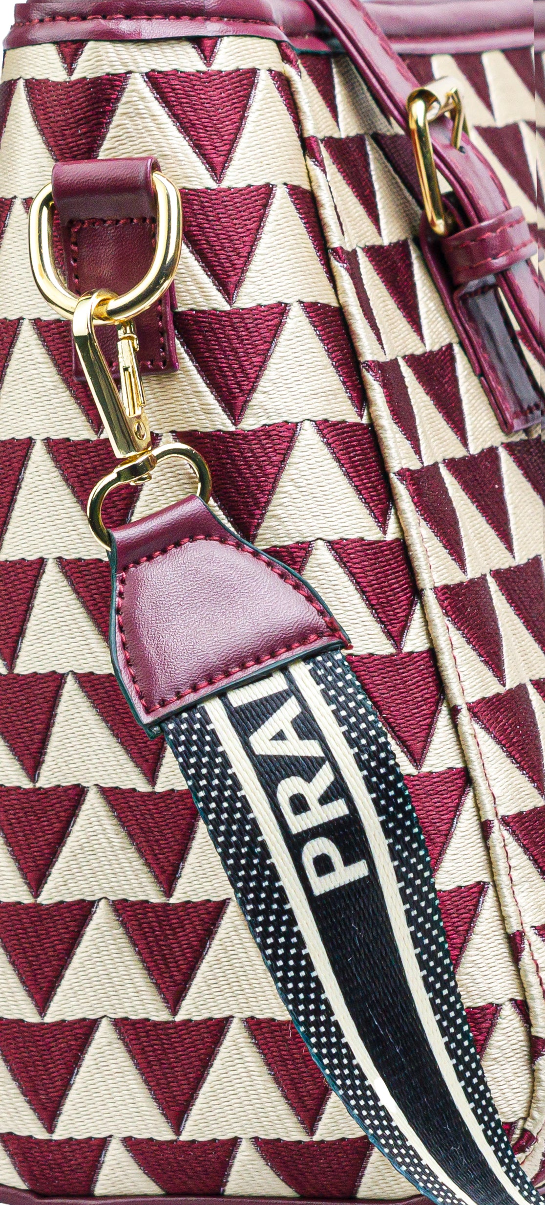 Handbag Prada with a bold geometric design red