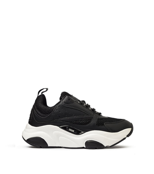 DIOR B22 HOMME TECHNICAL MESH & SMOOTH CALFSKIN BLACK WHITE SNEAKERS