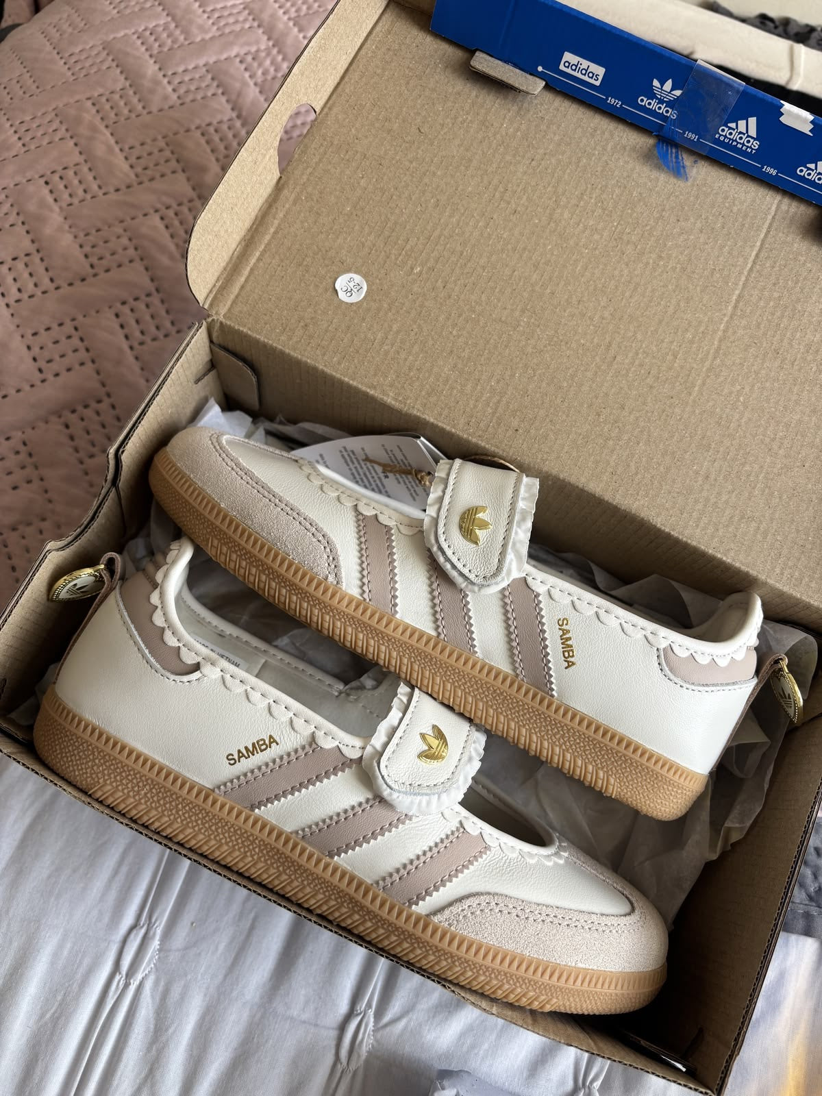 Samba Jane sneakers, featuring a charming ruffled Mary Jane strap and a classic gum sole