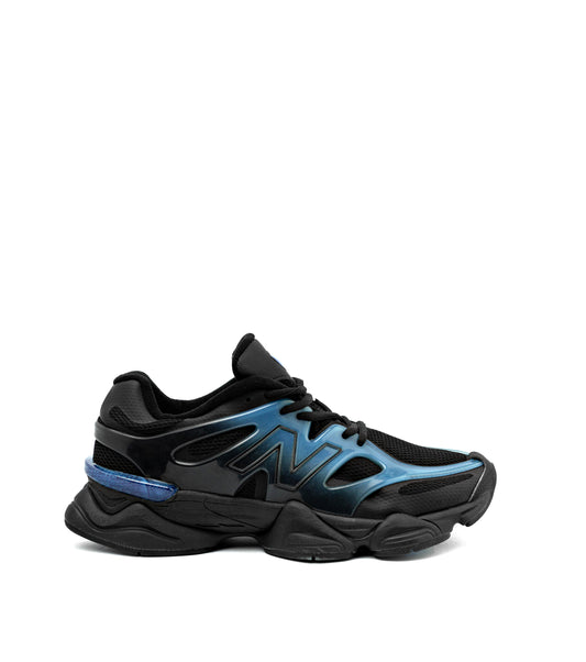 NB9060 sneaker with a black and iridescent blue upper