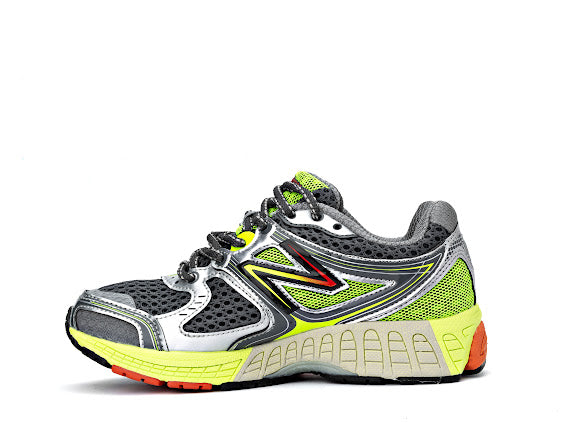 NB860v3 stability running shoe in blue, silver, and yellow women