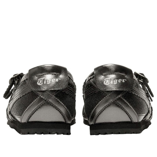 Onitsuka Tiger Mexico 66 TGRS shoes feature a striking black glitter finish combined with metallic silver accents