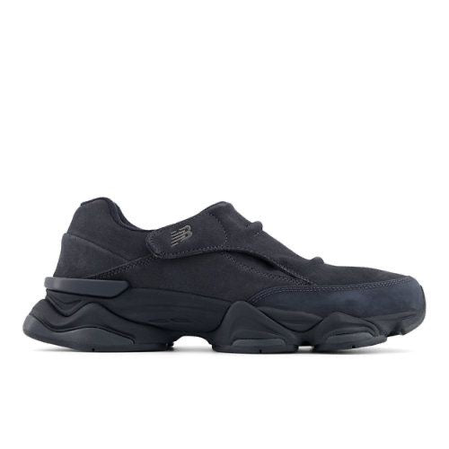 New Balance 8040 slip-on sneakers in an all-black "Phantom" colorway, featuring a premium suede