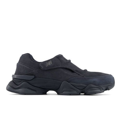 New Balance 8040 slip-on sneakers in an all-black "Phantom" colorway, featuring a premium suede
