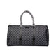 Louis Vuitton Damier Graphite Keepall duffle bag features the iconic black and grey checkerboard canvas with sleek black leather trim 50x30x25cm Unisex (grey)