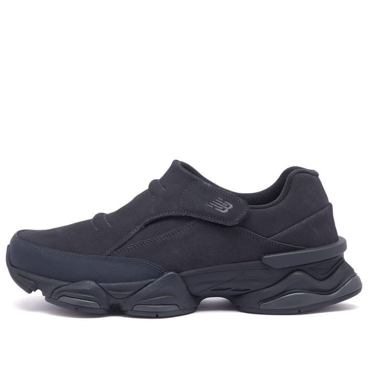 New Balance 8040 slip-on sneakers in an all-black "Phantom" colorway, featuring a premium suede