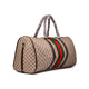 GG monogram Gucci duffel bag features the iconic green-and-red Web stripe detail down the center 50x30x25cm unisex (beige and brown)