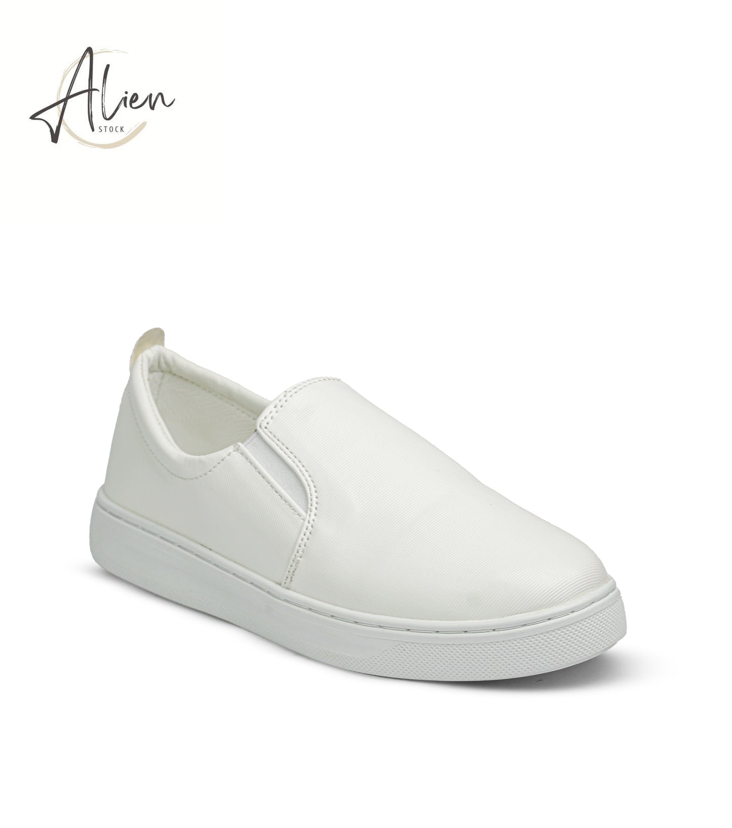 SLIP-ON SHINY LEATHER SHOES WHITE WOMEN