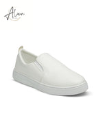 SLIP-ON SHINY LEATHER SHOES WHITE WOMEN