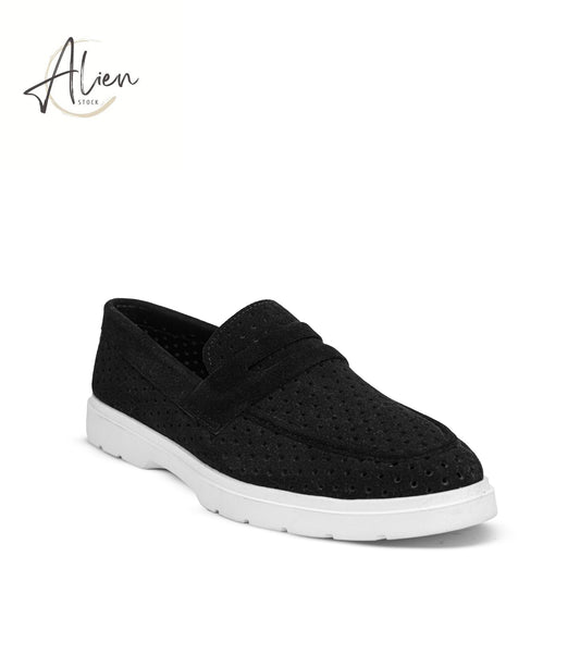 MEN`S STYLISH SUEDE SHOES ANTI-SLIP BLACK