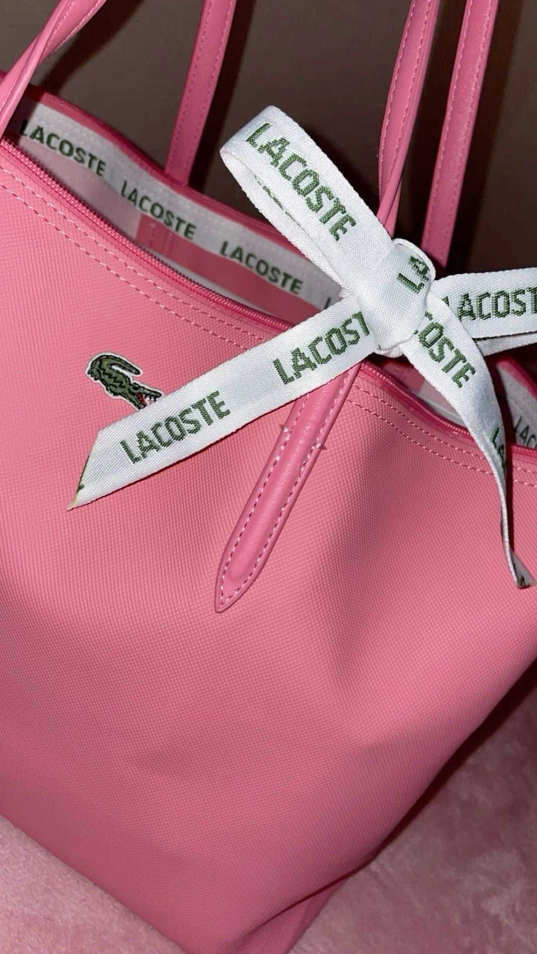 Lacoste L.12.12 Concept Tote bag featuring the brand's signature embroidered green crocodile logo