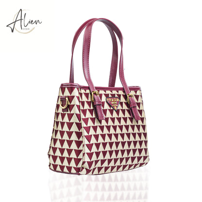 Handbag Prada with a bold geometric design red
