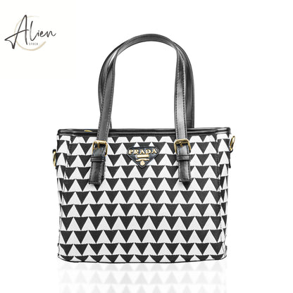 Handbag Prada with a bold geometric design black-w