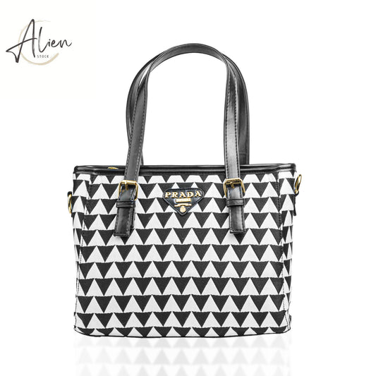 Handbag Prada with a bold geometric design black-w