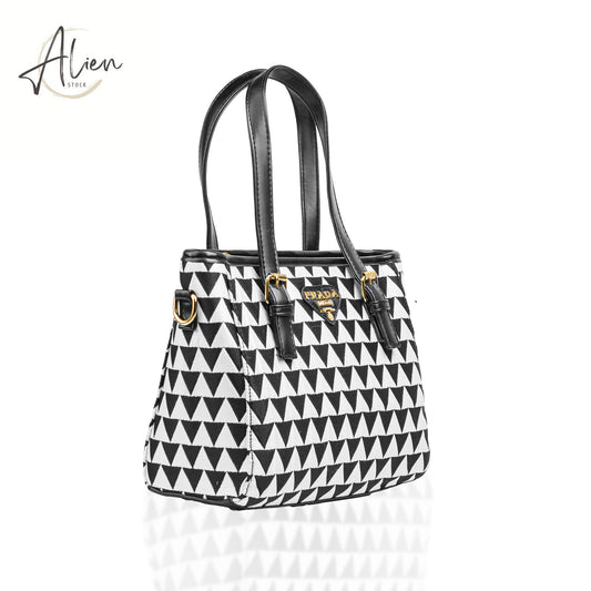 Handbag Prada with a bold geometric design black-w