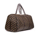 GUESS Vezzola Smart Weekender in Brown/Ochre is a stylish faux-leather travel duffel featuring the brand's signature Quattro G logo print, dual carry handles, and a detachable shoulder strap 50x30x25cm unisex