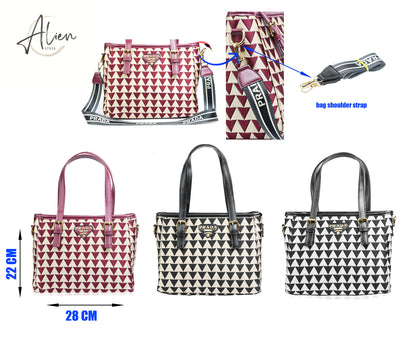 Handbag Prada with a bold geometric design red
