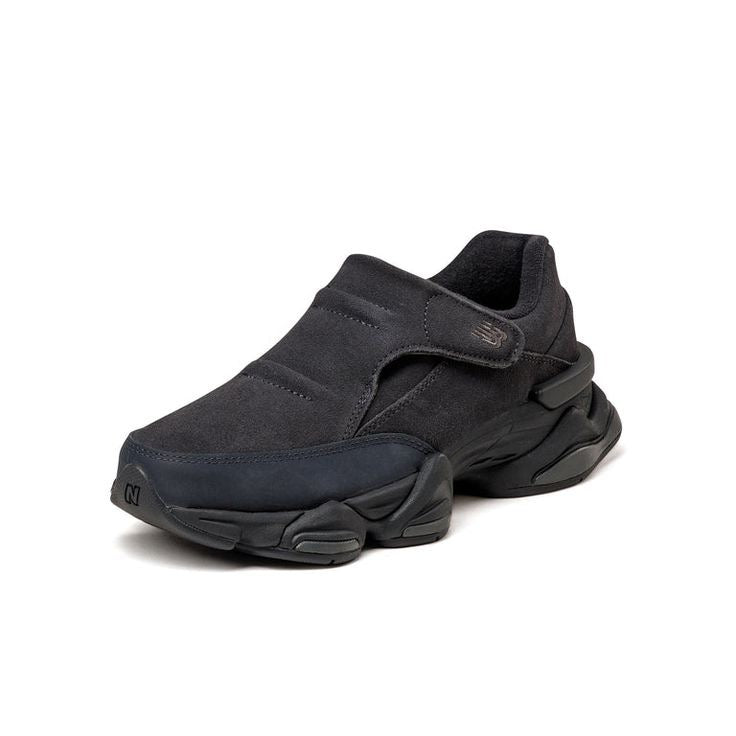New Balance 8040 slip-on sneakers in an all-black "Phantom" colorway, featuring a premium suede