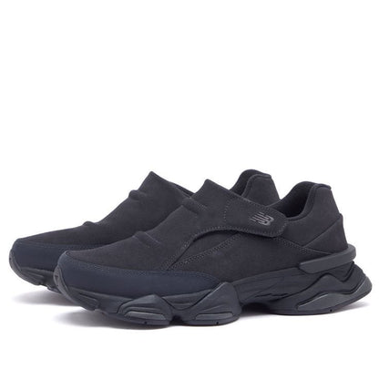 New Balance 8040 slip-on sneakers in an all-black "Phantom" colorway, featuring a premium suede