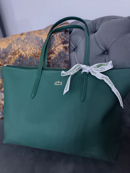 Lacoste L.12.12 Concept Tote bag featuring the brand's signature embroidered green crocodile logo