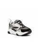 DIOR B22 HOMME TECHNICAL MESH & SMOOTH CALFSKIN LEATHER BLACK SILVER GREY SNEAKERS