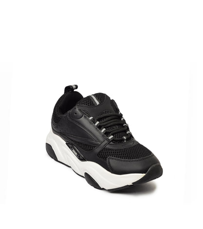 DIOR B22 HOMME TECHNICAL MESH & SMOOTH CALFSKIN BLACK WHITE SNEAKERS