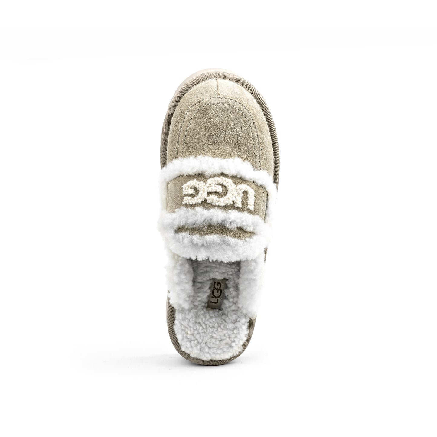 Trisha Fluffy Platform Ugg slipper in a tan/antelope brown color