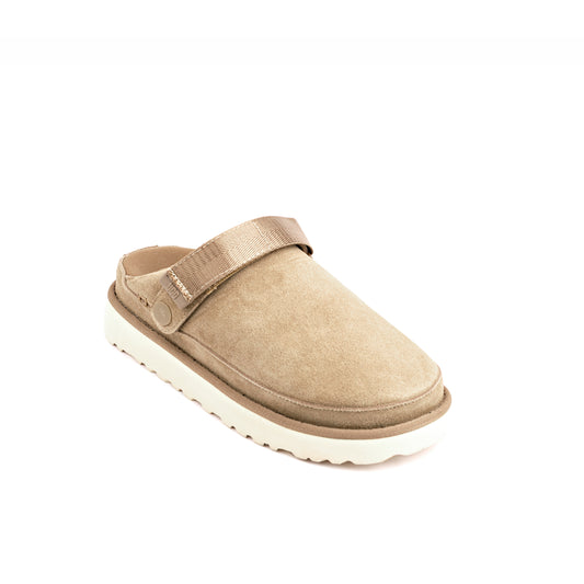 UGG Goldenstar Clog in the color Sand with a suede upper and SugarSole