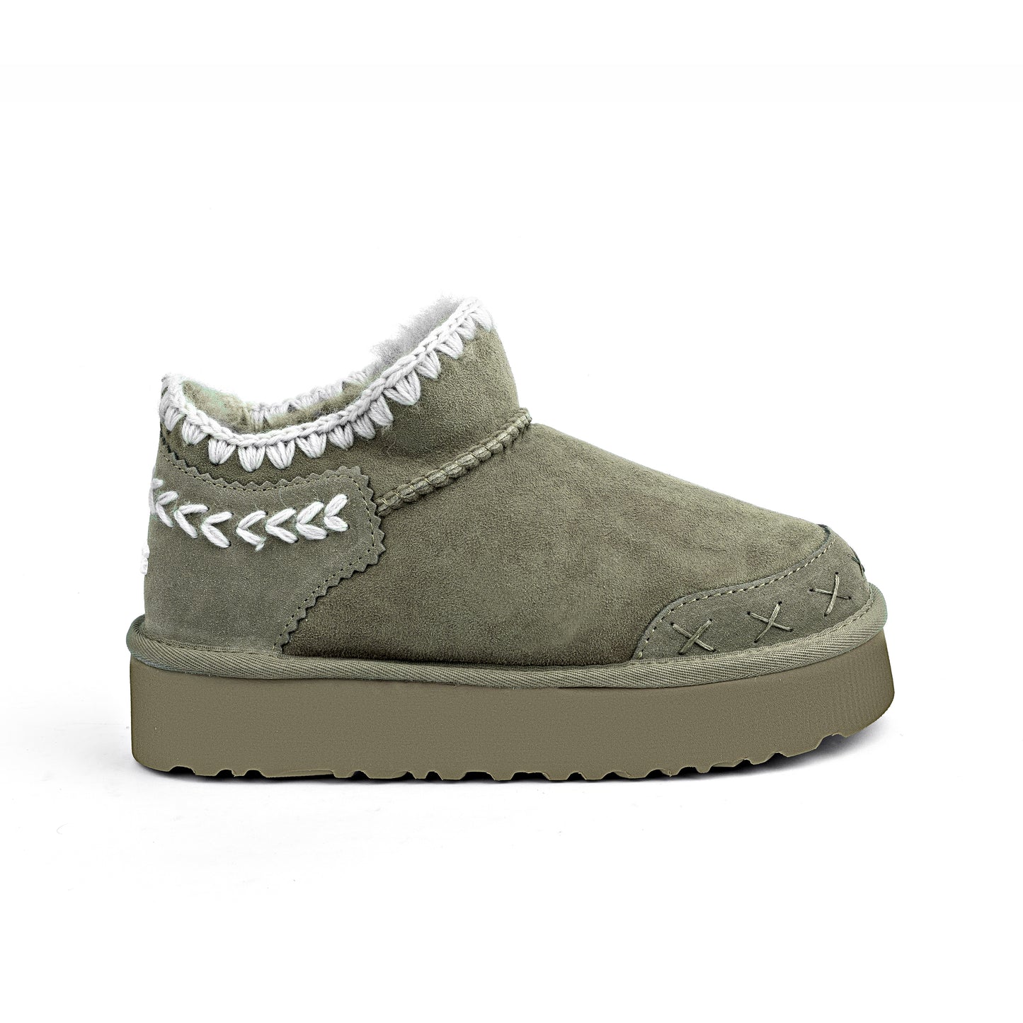 UGG Mini Myles Platform boots in a sage green color