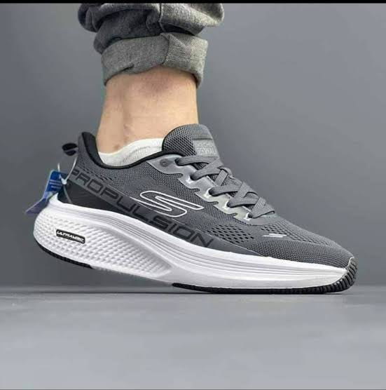 Skechers Propulsion sneakers featuring a breathable mesh upper and a chunky cushioned sole