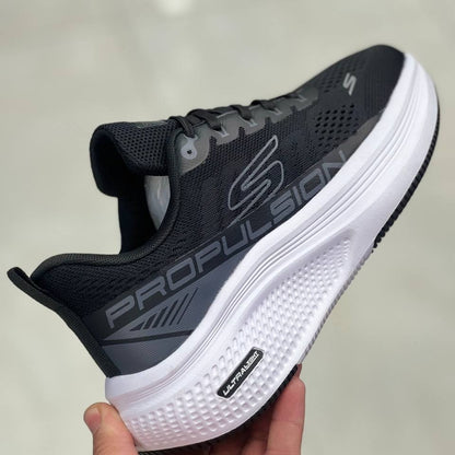 Skechers Propulsion sneakers featuring a breathable mesh upper and a chunky cushioned sole