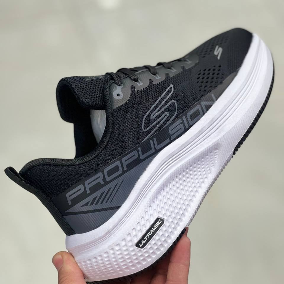 Skechers Propulsion sneakers featuring a breathable mesh upper and a chunky cushioned sole