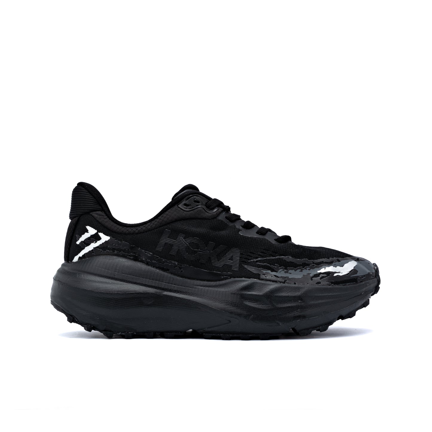 HOKA Stinson 7 running shoe in the Black/Black