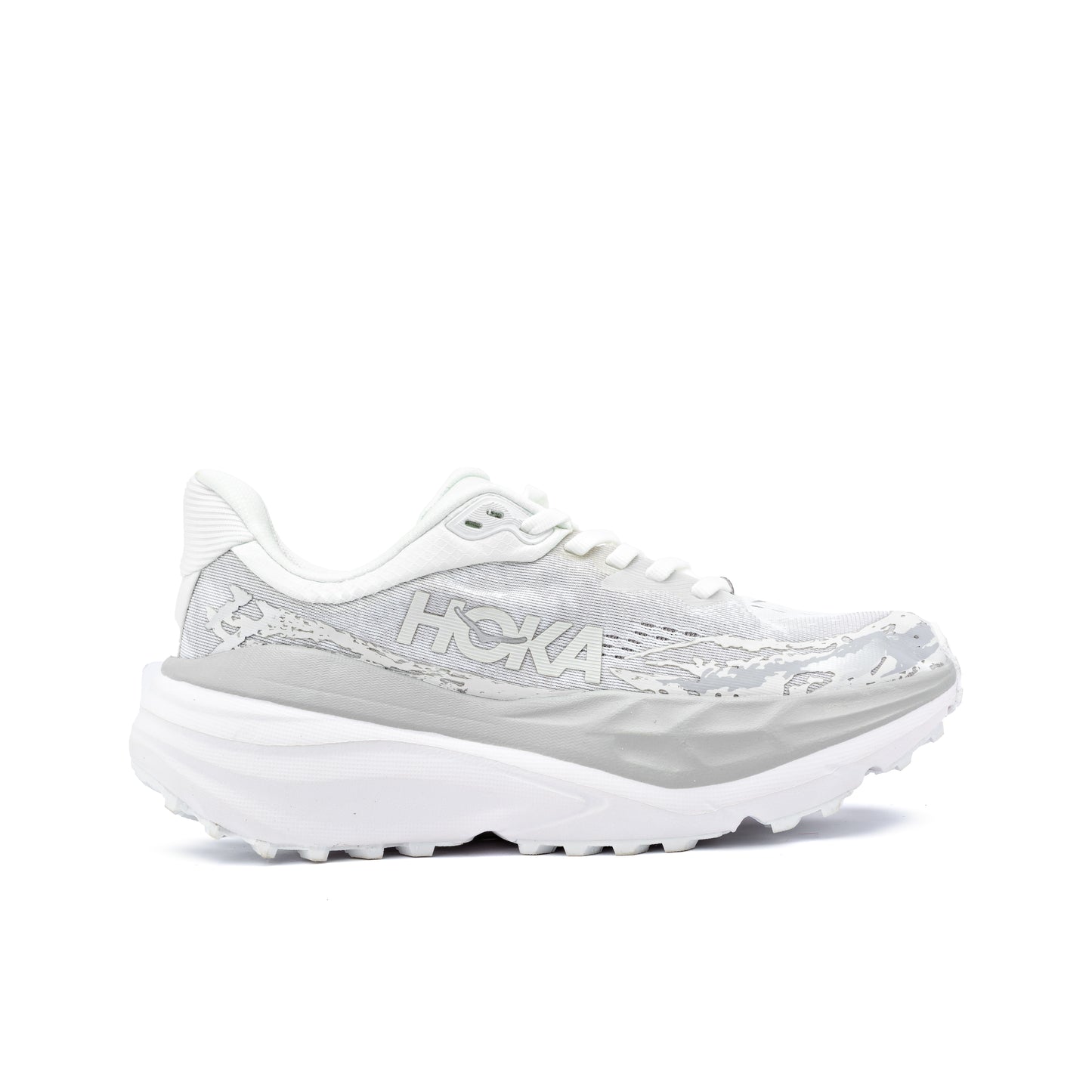 Hoka Stinson 7 trail running shoe in a white