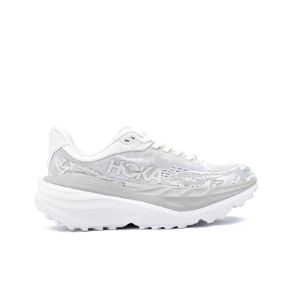 Hoka Stinson 7 trail running shoe in a white