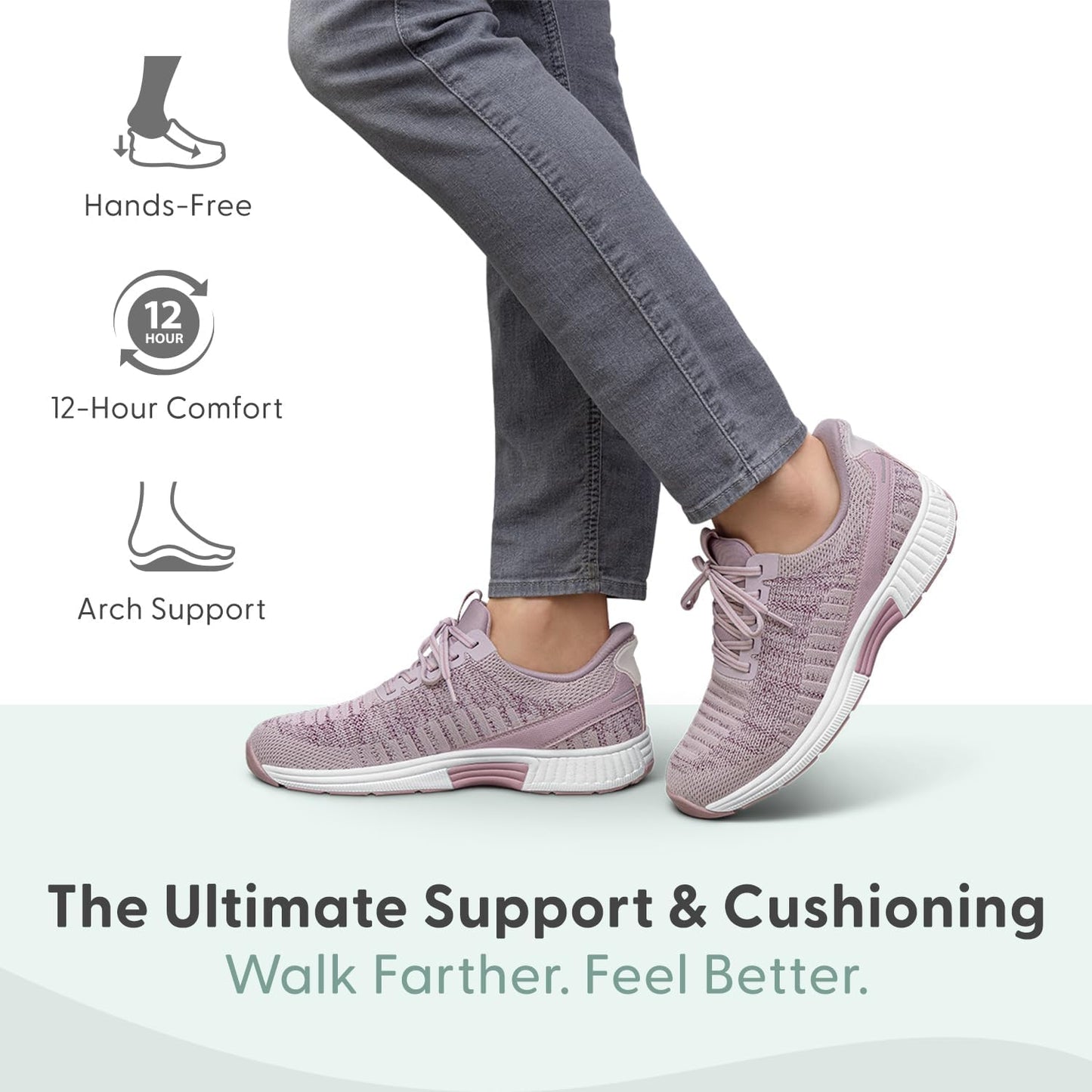 Orthofeet Kita Hands Free men’s orthopedic knit sneakers in a rose/mauve