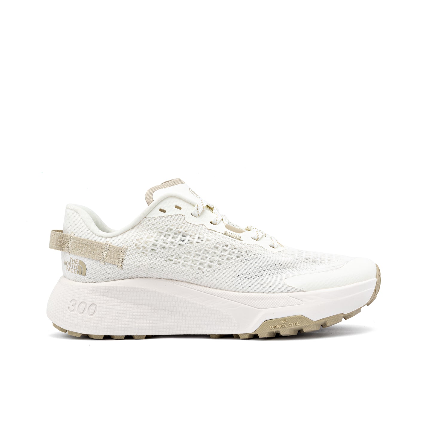 North Face Altamesa 300 trail running shoe in white dune/white dune