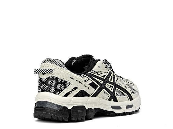 ASICS Gel-Kahana 8 trail running shoe in a cream/sand and black