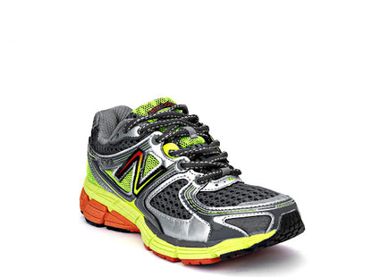 NB860v3 stability running shoe in blue, silver, and yellow women