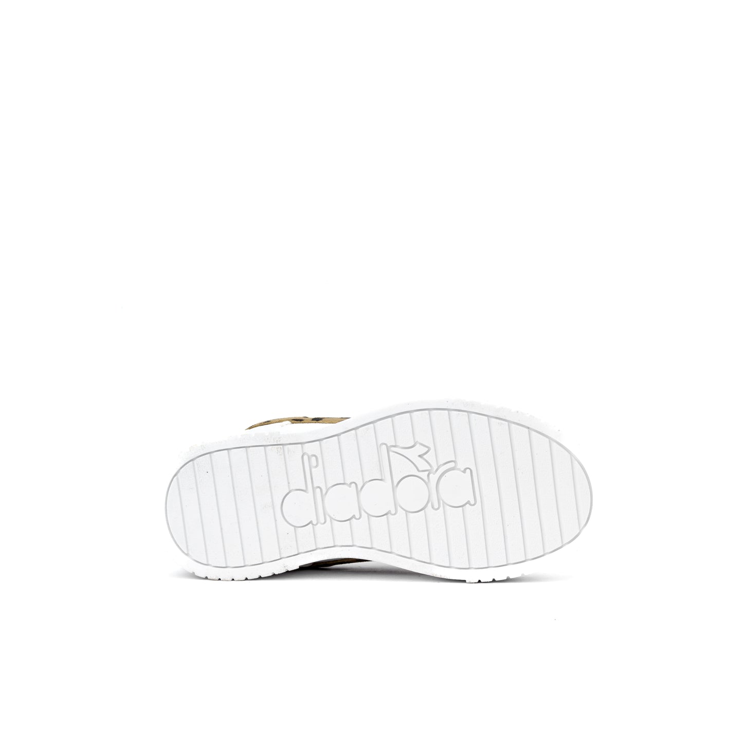 Diadora Carina 2.0 Animal Update sneakers in the white and putty color variant with a leopard print kid