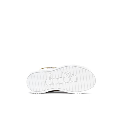 Diadora Carina 2.0 Animal Update sneakers in the white and putty color variant with a leopard print kid
