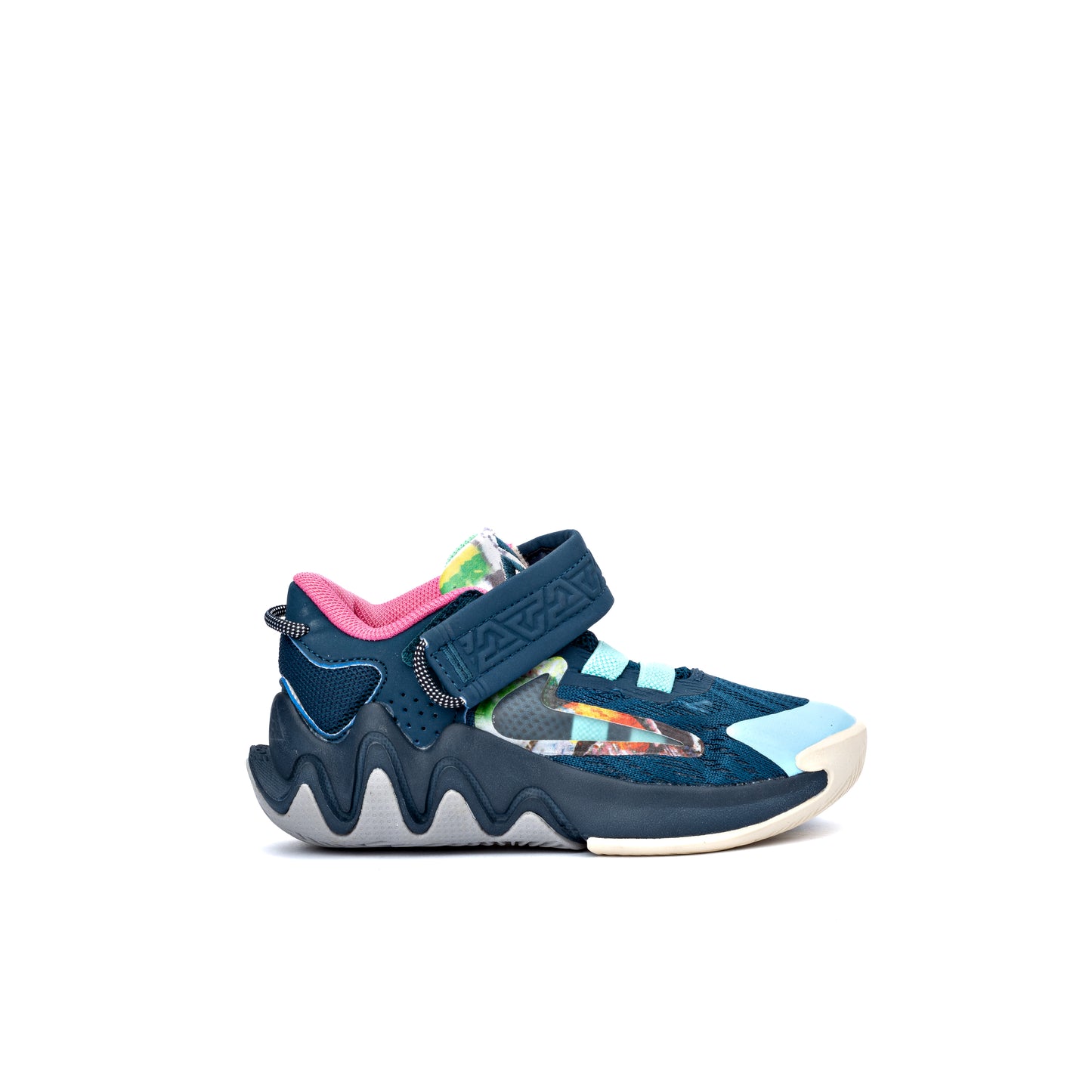 Kid Boys' Nike Giannis Immortality 2 SE PS shoe in the Valerian Blue/Green Glow/Pinksicle/Particle Grey/Light Bone/Blue