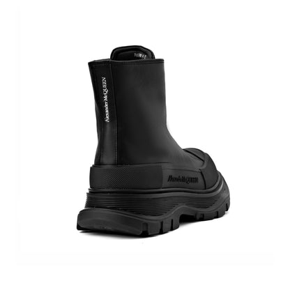 Alexander McQueen Tread Slick zip boots in black calf leather