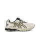 Asics Gel-Kahana 8 running shoe in a light beige/khaki and yellow