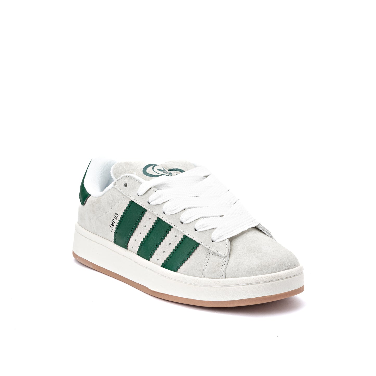 Campus 00s shoe in the "Crystal White/Collegiate Green"